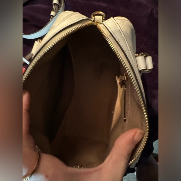 COACH Rowan White Gold Logo Bee Satchel Leather Canvas Crossbody Bag CH516 - Picture 8 of 11